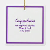 パープルグラッドキャップ及びディプロマセラミックオーナメント セラミックオーナメント (裏面)