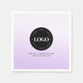パープルグラディエントカスタムビジネス会社ロゴパーティー スタンダードカクテルナプキン (正面)