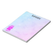 パープルグラデーションおもしろいエンジェル猫 ノートパッド (回転)