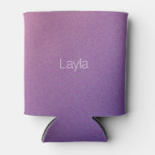 パープルグラデーションきらめくパーソナライズされたクーラーボックス 缶クーラー (正面)