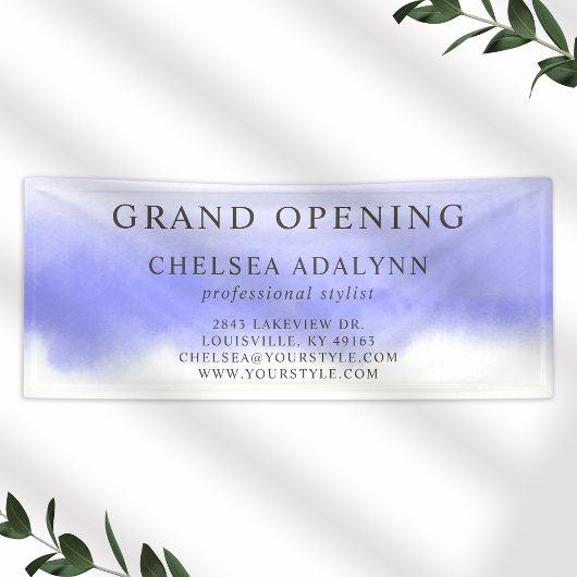 パープルグラデーションウォーターカラーミニマリストビジネスバナー 横断幕