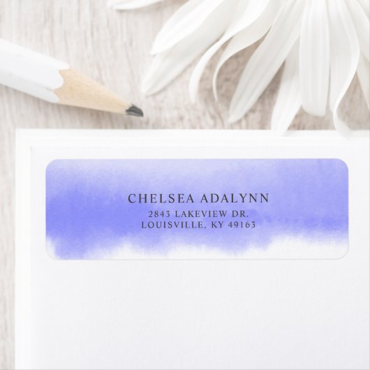 パープルグラデーションウォーターカラーミニマル差出人住所 ラベル (インサイチュ)