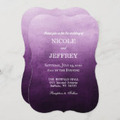 パープルグラデーションカエレガントスタムウェディング招待状 招待状 (正面/裏面)