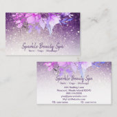 〜パープルグラデーショングリッター美しいフローラ 名刺 (正面/裏面)