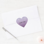 パープルグラデーショングリッター ハートシール (封筒)