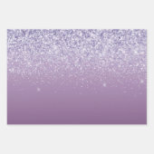 パープルグラデーショングリッター ラッピングペーパーシート (正面)