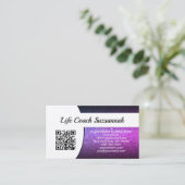 パープルグラデーショングリッターQRコードプロフェッショナル 名刺 (スタンド正面)