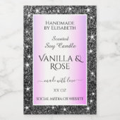 パープルグラデーションシルバーグリッター製品ラベル美しい フードラベル (シングルラベル)