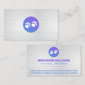 パープルグラデーションドッグポーロゴ |木製ボード 名刺 (正面/裏面)