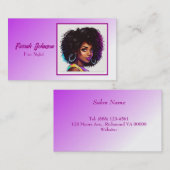 パープルグラデーションナチュラルヘアケア美容師 名刺 (正面/裏面)