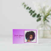 パープルグラデーションナチュラルヘアケア美容師 名刺 (スタンド正面)