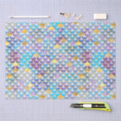 パープルグラデーションフォイル&金ゴールドグリッターマーメイドはかりで測 薄葉紙 (クラフト)