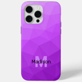 パープルグラデーション幾何学メッシュモノグラム iPhone 15 PRO MAXケース