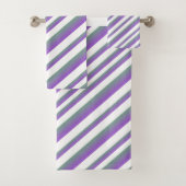 パープルグラデーション数々の-ストライプ バスタオルセット (インサイチュ)