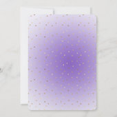 パープルグラデーション金ゴールド結婚ハート 招待状 (裏面)