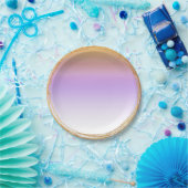 パープルグラデーション金ゴールド薄紫パープルガラスパーティーVip ペーパープレート (パーティー)