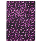 パープルグラデーション&ブラックグラムグリッターヒョウの斑点 クリップボード (裏面)