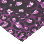 パープルグラデーション&ブラックグラムグリッターヒョウの斑点 テーブルクロス (アングル)