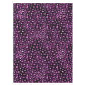 パープルグラデーション&ブラックグラムグリッターヒョウの斑点 テーブルクロス (正面)