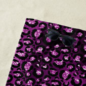 パープルグラデーション&ブラックグラムグリッターヒョウの斑点 ビーチタオル (インサイチュ)