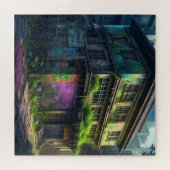 パープルグラフィティ建物都市崩壊 ジグソーパズル (横)