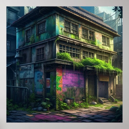 パープルグラフィティ建物都市崩壊 ポスター (正面)