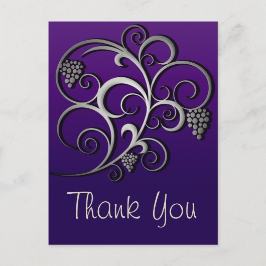 パープルグラフェイン&ブドウレトロファインアート ポストカード (正面)