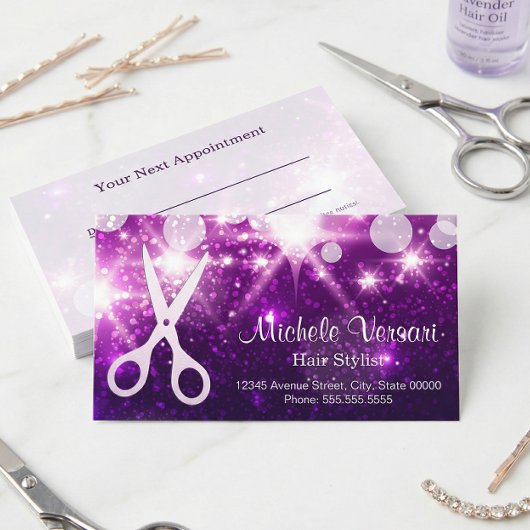 パープルグラマー美容師アポイントメントカード 予約カード
