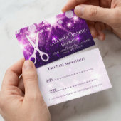 パープルグラマー美容師アポイントメントカード 予約カード