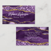 パープルグラムグリッターアゲートファッションスタイリストモダン 名刺 (正面/裏面)