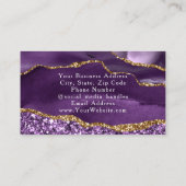 パープルグラムグリッターアゲートファッションスタイリストモダン 名刺 (裏面)