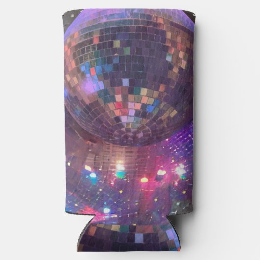 パープルグラムディスコパーティー鏡ボールバチェロレッテ スリム缶クーラー (裏面)