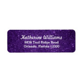 パープルグラムフェイクグリッター差出人住所 ラベル (正面)