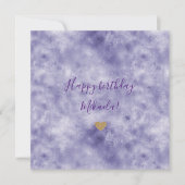 パープルグラム金ゴールドグリッターハート カード (正面)