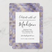 パープルグラム金ゴールド抽象芸術 招待状 (正面/裏面)