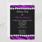 パープルグラモールナイトゼブラグリッターシューズ 招待状 (裏面)