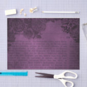 パープルグランジヴィンテージ動揺してフローラ新聞 薄葉紙 (クラフト)