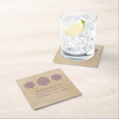 パープルグランジD20サイコロゲーマー紙コースター スクエアペーパーコースター (インサイチュ)