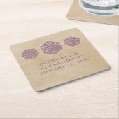 パープルグランジD20サイコロゲーマー紙コースター スクエアペーパーコースター (アングル)