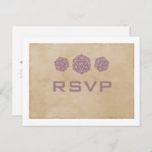 パープルグランジD20サイコロゲーマーRSVPポストカード インビテーションポストカード (正面/裏面)