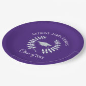 パープルグラードキャップ葉と紙プレート9" ペーパープレート (アングル)