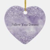 パープルグリジーグリッター セラミックオーナメント (正面)