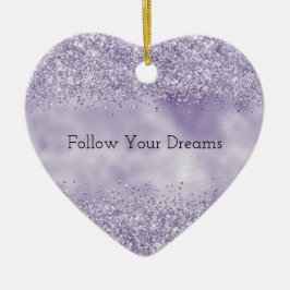 パープルグリジーグリッター セラミックオーナメント