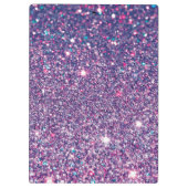 パープルグリッターとグラマー美しい パーソナライズされた クリップボード (裏面)
