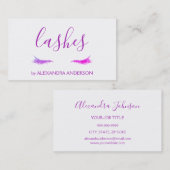 パープルグリッターとスパークルアイラッシュエクステンション 名刺 (正面/裏面)