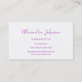 パープルグリッターとスパークルアイラッシュエクステンション 名刺 (裏面)