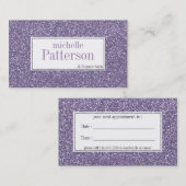 パープルグリッターアポイントメント名刺 予約カード (正面/裏面)