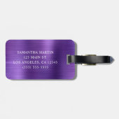 パープルグリッターアメジストフォイルファンシーモノグラム ラゲッジタグ (裏面横)