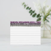 パープルグリッターウッドルックパーソナライズされたレシピカード ポストカード (スタンド正面)