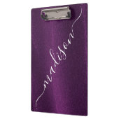 パープルグリッターカスタムきらめくパーソナライズされた名 クリップボード (左)